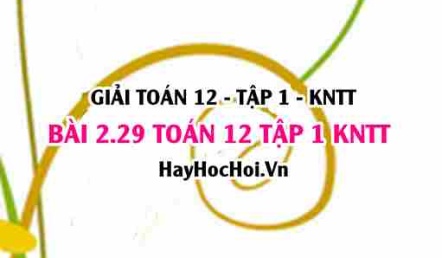 Giải 2.29 Toán 12 tập 1 SGK Kết nối tri thức